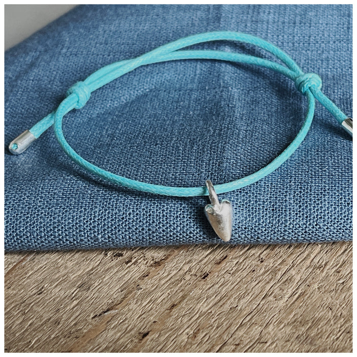 Turquoise Wax Cord Bracelet with Charm