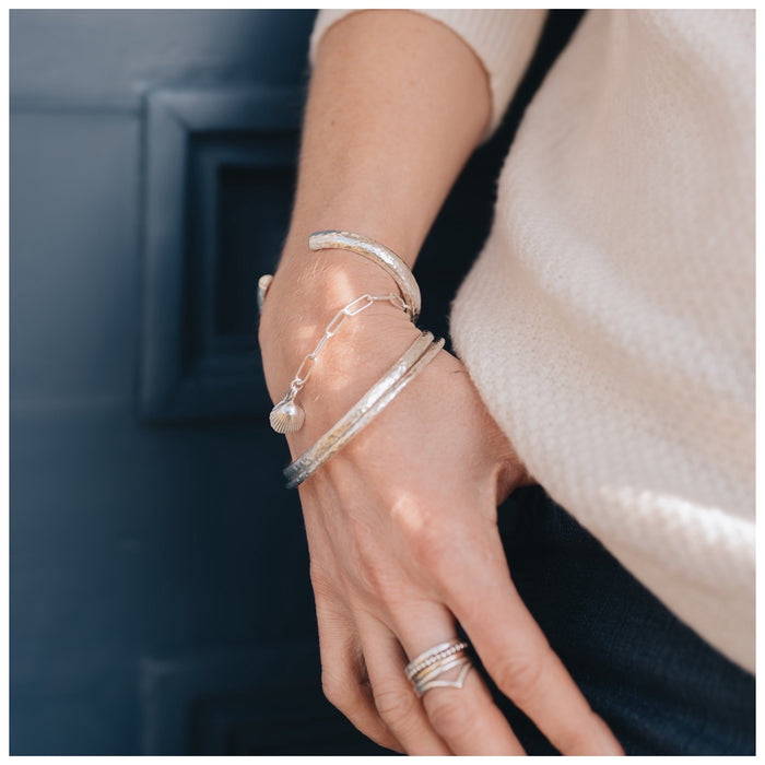 Petite Bangle - Hammered, with optional charm