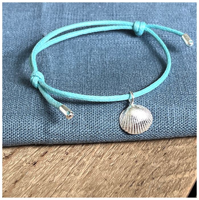 Turquoise Wax Cord Bracelet with Charm