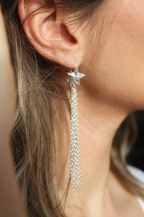 Silver Shooting Star Earrings