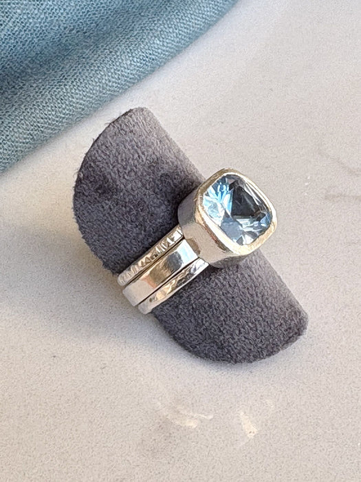 Aqua Spinel Sterling Silver Ring