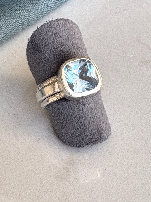 Aqua Spinel Sterling Silver Ring