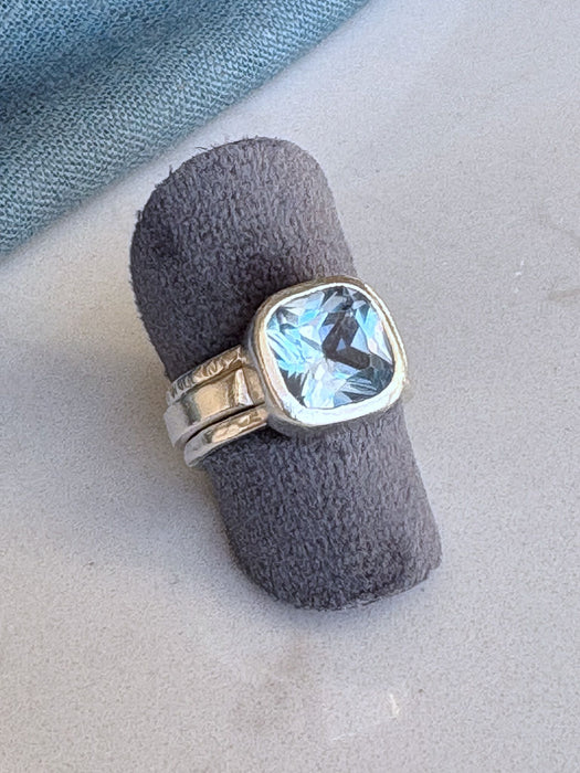 Aqua Spinel Sterling Silver Ring