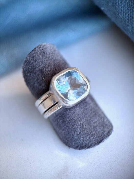 Aqua Spinel Sterling Silver Ring