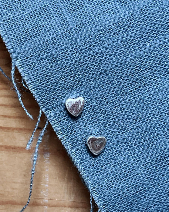 Silver Mini Heart Studs