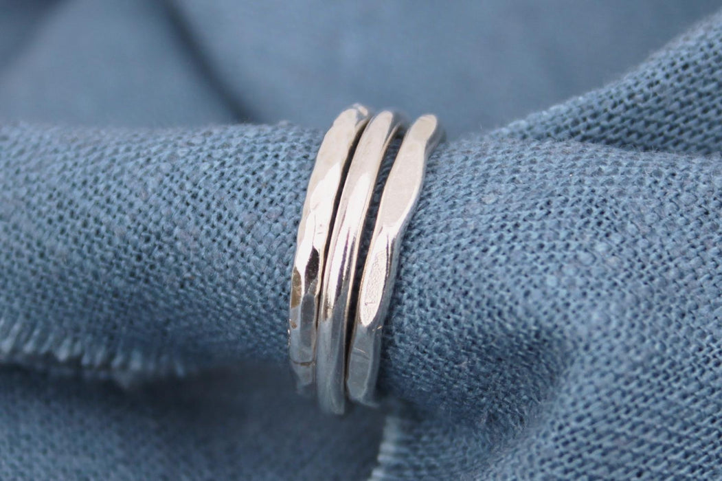 Silver Wolds Furrow Stacker Ring