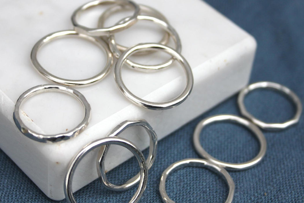 Silver Wolds Furrow Stacker Ring