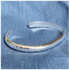 Solid silver cuff, with  a hammered effect.