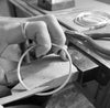 Handmade Sterling silver jewellery bangle with file and pliers