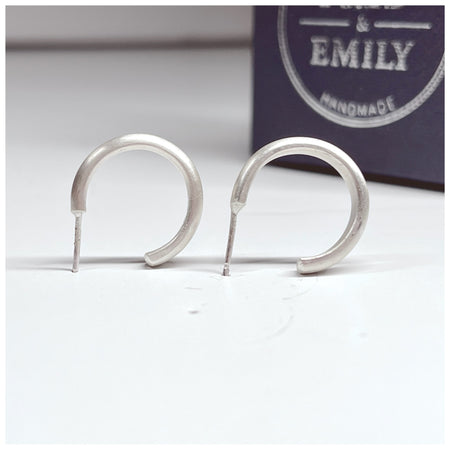 Fred & Emily box with sterling silver hoop earrings small